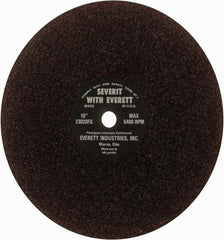 Everett - 10" Aluminum Oxide Cutoff Wheel - 3/32" Thick, 5/8" Arbor, Use with Gas Powered Saws - Industrial Tool & Supply