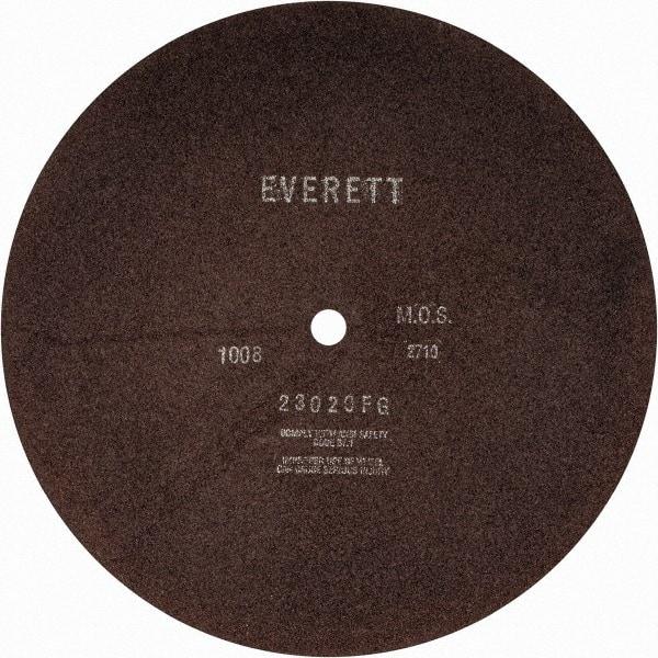 Everett - 20" Aluminum Oxide Cutoff Wheel - 3/16" Thick, 1" Arbor, Use with Gas Powered Saws - Industrial Tool & Supply