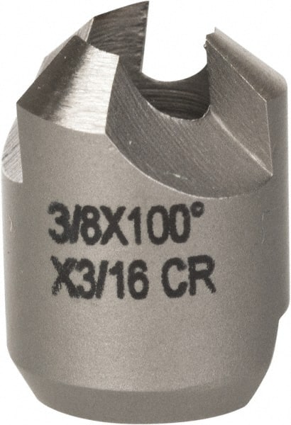 Made in USA - 3/8" Cutter Head Diam, 3/16" Pilot Hole Diam, High Speed Steel Reverse Countersink - Industrial Tool & Supply