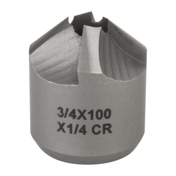 Made in USA - 4 Flutes, 3/4" Cutter Head Diam, 1/4" Pilot Hole Diam, High Speed Steel Reverse Countersink - Industrial Tool & Supply