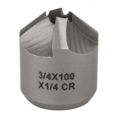 Made in USA - 4 Flutes, 3/4" Cutter Head Diam, 1/4" Pilot Hole Diam, High Speed Steel Reverse Countersink - Industrial Tool & Supply