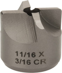 Made in USA - 4 Flutes, 11/16" Diam, 3/16" Pilot Hole Diam, High Speed Steel Reverse Counterbore - Industrial Tool & Supply