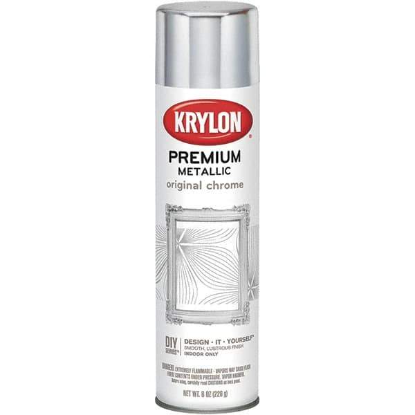 Krylon - Original Chrome, Gloss, Metallic Spray Paint - 8 oz Container - Industrial Tool & Supply