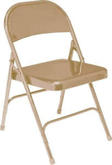 NPS - 18-1/4" Wide x 18-1/2" Deep x 29-1/4" High, Steel Standard Folding Chair - Beige - Industrial Tool & Supply