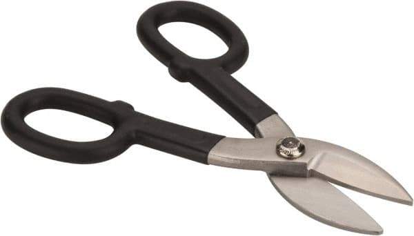 Value Collection - 1-3/4" Length of Cut, Straight Pattern Tinner's Snip - 7" OAL, Cushion Grip Handle, 26 AWG Steel Capacity - Industrial Tool & Supply