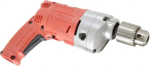 Milwaukee Tool - 1/2" Keyed Chuck, 950 RPM, Pistol Grip Handle Electric Drill - 5.5 Amps, 120 Volts, Reversible, Includes 1/2" Magnum Drill, Chuck Key with Holder, Side Handle - Industrial Tool & Supply