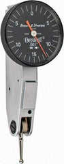 TESA Brown & Sharpe - 0.03 Inch Range, 0.001 Inch Dial Graduation, Horizontal Dial Test Indicator - 1 Inch Black Dial, 0-15-0 Dial Reading - Industrial Tool & Supply