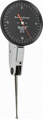 TESA Brown & Sharpe - 0.02 Inch Range, 0.0005 Inch Dial Graduation, Horizontal Dial Test Indicator - 1-1/2 Inch Black Dial, 0-10-0 Dial Reading - Industrial Tool & Supply