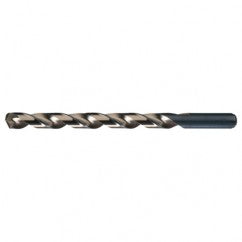 #40 RHS / RHC HSS-CO 8% (M42) 135 Degree Split Point Cobalt Heavy Duty Taper Length Drill - Straw / Gold Oxide - Industrial Tool & Supply
