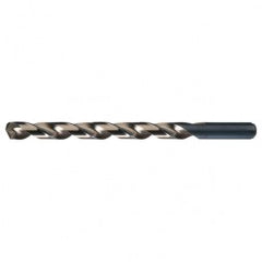 #1 RHS / RHC HSS-CO 8% (M42) 135 Degree Split Point Cobalt Heavy Duty Taper Length Drill - Straw / Gold Oxide - Industrial Tool & Supply