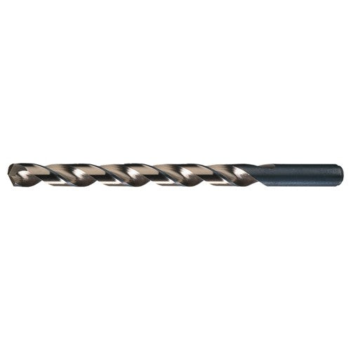 15/32 RHS / RHC HSS-CO 8% (M42) 135 Degree Split Point Cobalt Heavy Duty Taper Length Drill - Straw / Gold Oxide - Exact Industrial Supply