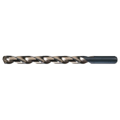 12.50mm RHS / RHC HSS-CO 8% (M42) 135 Degree Split Point Cobalt Heavy Duty Taper Length Drill - Straw / Gold Oxide - Exact Industrial Supply