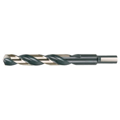 7/16 RHS / RHC HSS 135 Degree Split Point Heavy Duty Mechanics Length Drill - Black & Gold - Exact Industrial Supply