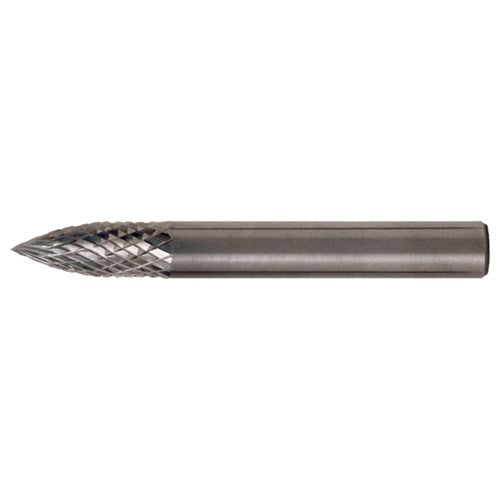 SG-43 Double Cut Solid Carbide Bur-Pointed Tree Shape - Exact Industrial Supply