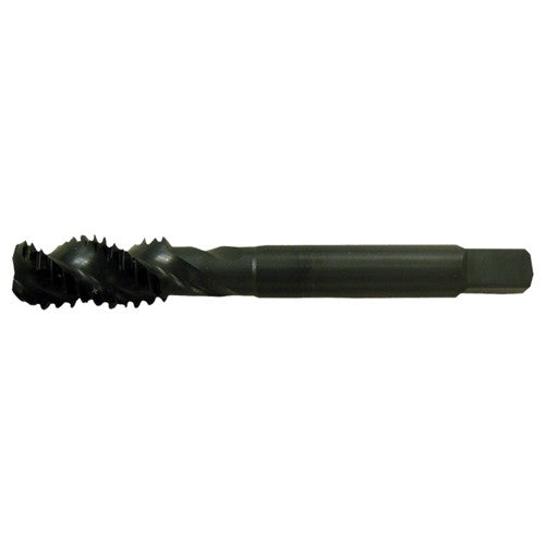 ‎1/2-13 UNC 3 Flute H3 HSS CNC Heavy Duty Bottoming Chamfer Spiral Flute Tap- Steam Oxide - Exact Industrial Supply