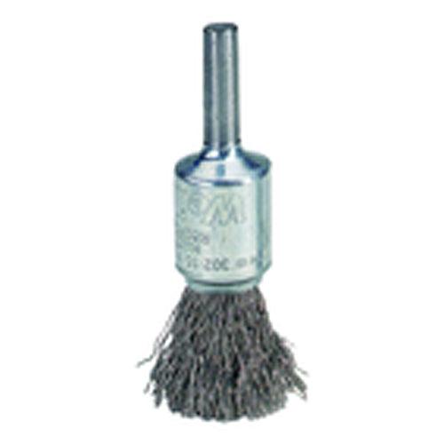 4″ Diameter - Crimped Steel Wire Stem Mounted Brush - Industrial Tool & Supply