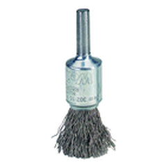 4″ Diameter - Crimped Steel Wire Stem Mounted Brush - Industrial Tool & Supply