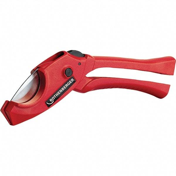 Rothenberger - 1-1/4" Pipe Capacity, Tube & Pipe Cutter - Cuts Plastic, PVC, CPVC, 7" OAL - Industrial Tool & Supply