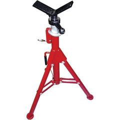 Rothenberger - 1/2" to 8" Pipe Capacity, Portable Folding Vee-Head Stand - 27" to 50" High, 2,500 Lb Capacity - Industrial Tool & Supply