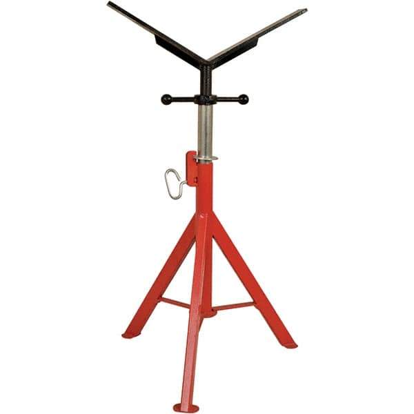 Rothenberger - 1/2" to 16" Pipe Capacity, Portable Folding Vee-Head Stand - 27" to 50" High, 2,500 Lb Capacity - Industrial Tool & Supply
