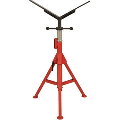 Rothenberger - 1/2" to 16" Pipe Capacity, Portable Folding Vee-Head Stand - 27" to 50" High, 2,500 Lb Capacity - Industrial Tool & Supply