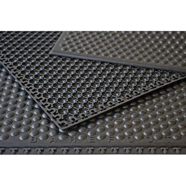 Barefoot - 3' Long x 3' Wide, Dry Environment, Anti-Fatigue Matting - Black, EPDM Rubber with EPDM Rubber Base - Industrial Tool & Supply