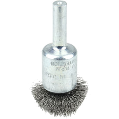 1″ Circular Flared Crimped Wire End Brush, .008″ Steel Fill - Industrial Tool & Supply