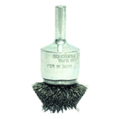 1″ Diameter - Steel Wire Flared End Brush - Industrial Tool & Supply