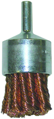 1-1/8" Knot Wire End Brush - .020; Bronze - Non-Sparking Wire Wheel - Industrial Tool & Supply