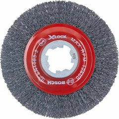 Bosch - 4-1/2" OD, 5/8" Arbor Hole, Crimped Carbon Wheel Brush - Industrial Tool & Supply