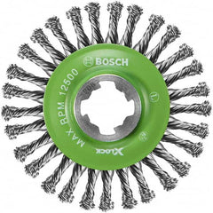 Bosch - 4-1/2" OD, 5/8" Arbor Hole, Knotted Stainless Steel Wheel Brush - Industrial Tool & Supply