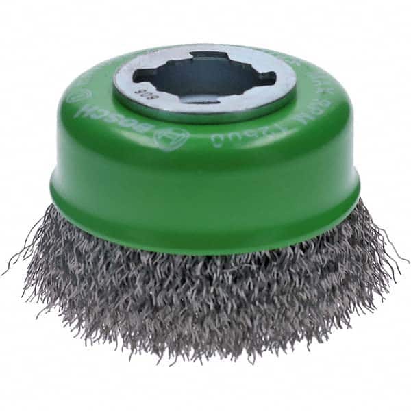 Bosch - 3" Diam 0.012" X-LOCK Carbon Steel Fill Cup Brush - Industrial Tool & Supply