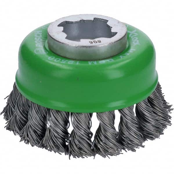 Bosch - 3" Diam 0.012" X-LOCK Carbon Steel Fill Cup Brush - Industrial Tool & Supply