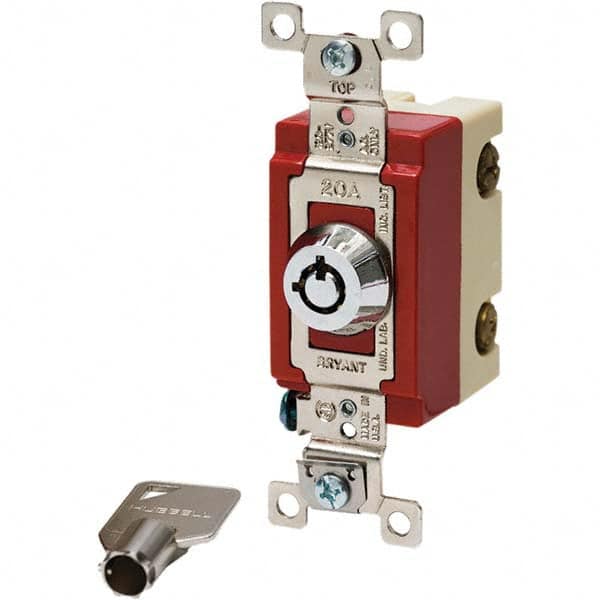 Bryant Electric - Key Switches Switch Type: 4 Tumbler Switch Sequence: On-Off - Industrial Tool & Supply