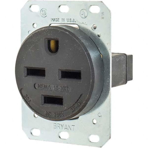 Bryant Electric - Straight Blade Receptacles Receptacle Type: Single Receptacle Grade: Industrial - Industrial Tool & Supply