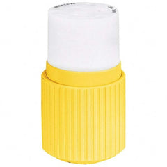 Locking Inlet: Connector, Industrial, L6-20R, 250V, White & Yellow 20A, Nylon, 2 Poles, 3 Wire