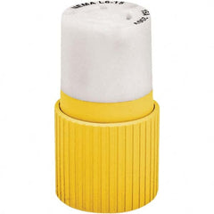 Locking Inlet: Connector, Industrial, L5-15R, 125V, White & Yellow 15A, Nylon, 2 Poles, 3 Wire