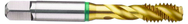 M6x1.0 6H 3-Flute Cobalt Green Ring Semi-Bottoming 40 degree Spiral Flute Tap-TiN - Industrial Tool & Supply