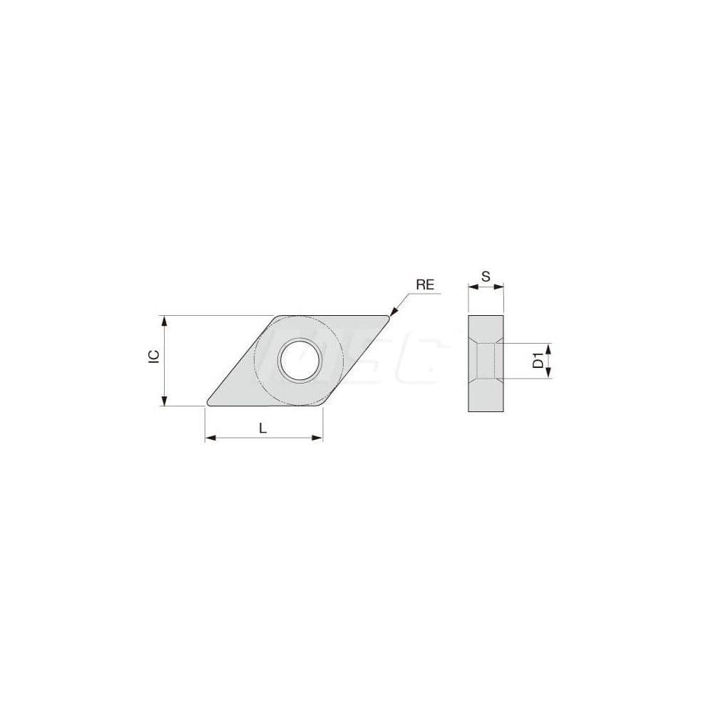 Turning Insert:  DNMG434SH T6130,  Solid Carbide TiCN & TiN Finish,  Neutral,  1/2″ Inscribed Circle,  0.0630″ Corner Radius,  55.0 &deg N/A Diamond,  Series  DNMG