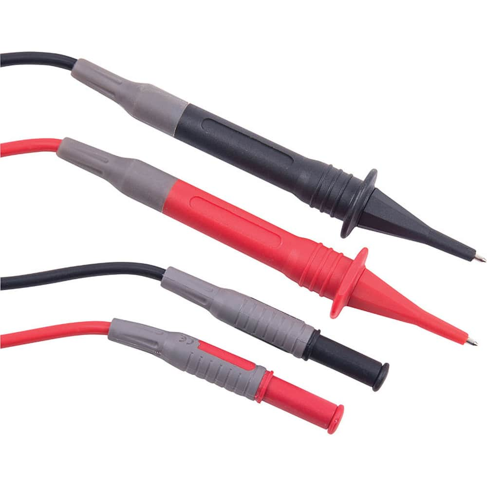 REED Instruments - Electrical Test Equipment Accessories; Accessory Type: Test Leads ; For Use With: Electrical Test Equipment with 0.16'' (4mm) Adapters ; Color: Black; Red - Exact Industrial Supply