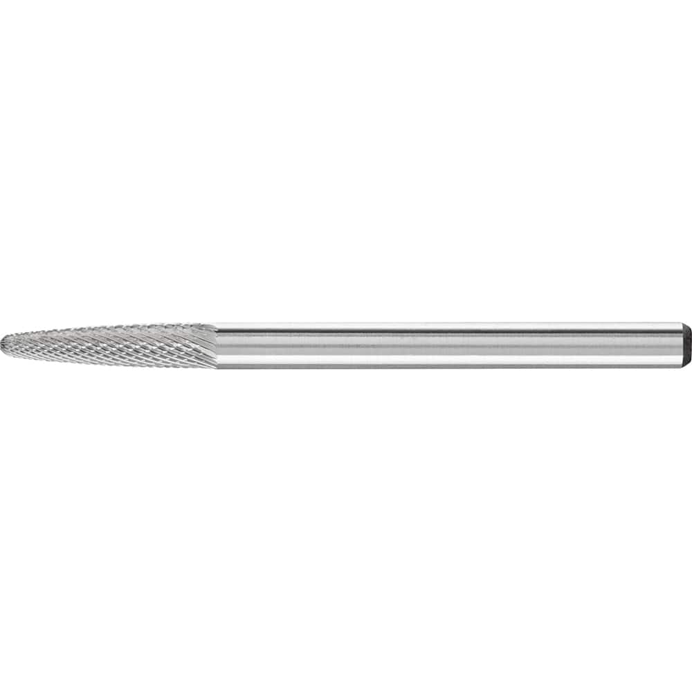 PFERD - SF-42, 1/8" Cut Diam, 1/8" Shank Diam, Carbide Diamond Pattern Tree with Radius End Burr - Exact Industrial Supply