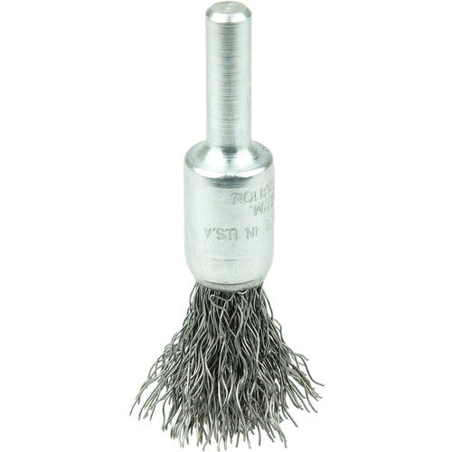 3/8″ Steel Fill Crimped Wire End Brush, .0118″ Steel Fill - Industrial Tool & Supply