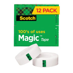 3M - Packing Tape; Tape Type: Transparent ; Color: Transparent ; Adhesive Material: Acrylic ; Width (Inch): 0.75 ; Width (mm): 19.00 ; Length: 1000" - Exact Industrial Supply