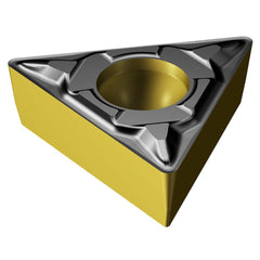 Turning Insert:  TPMT 16 T3 04-PF 4425,  Solid Carbide TiCN, Al2O3 & TiN Finish,  Neutral,  0.0156″ Corner Radius,  N/A Triangle,  Series  TPMT-PF