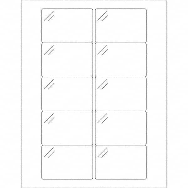 Tape Logic - Pack of (10), 100 Sheet 3" x 2" Crystal Clear Polyester Laser Labels - Industrial Tool & Supply