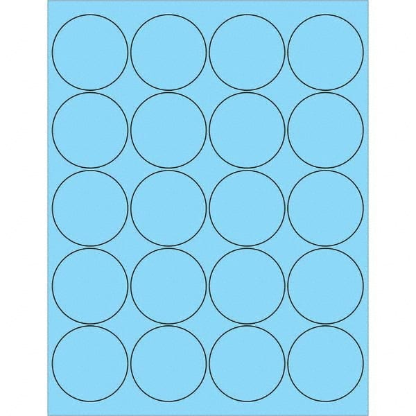 Tape Logic - Pack of (20), 100 Sheet 2" x 2" Pastel Blue Permanent Acrylic Laser Labels - Industrial Tool & Supply