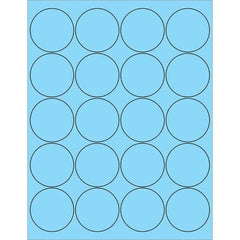 Tape Logic - Pack of (20), 100 Sheet 2" x 2" Pastel Blue Permanent Acrylic Laser Labels - Industrial Tool & Supply