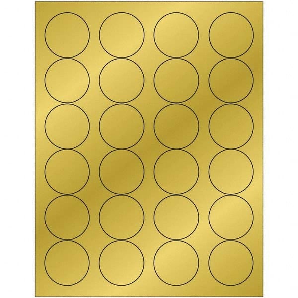 Tape Logic - Pack of (24), 100 Sheet 1.66" x 1-21/32" Gold Permanent Acrylic Laser Labels - Industrial Tool & Supply