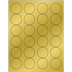 Tape Logic - Pack of (24), 100 Sheet 1.66" x 1-21/32" Gold Permanent Acrylic Laser Labels - Industrial Tool & Supply