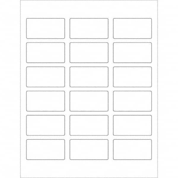 Tape Logic - Pack of (18), 100 Sheet 2-3/8" x 1-1/4" White Permanent Acrylic Laser Labels - Industrial Tool & Supply